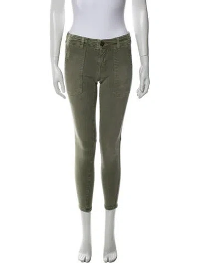 Pre-owned Current Elliott Skinny Leg Pants In Green