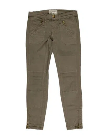 Pre-owned Current Elliott Skinny Leg Pants In Green