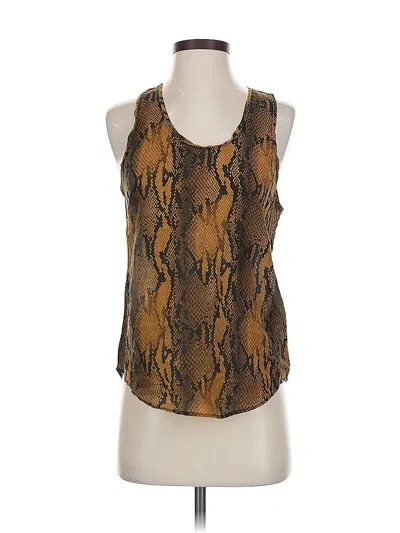 Pre-owned Current Elliott Sleeveless Blouse In Gold