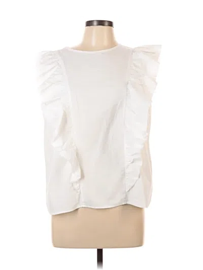 Pre-owned Current Elliott Sleeveless Blouse In White