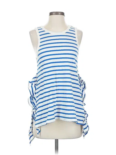 Pre-owned Current Elliott Sleeveless Top Blue Halter Neckline Tops