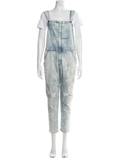 Pre-owned Current Elliott Square Neckline Overalls In Blue