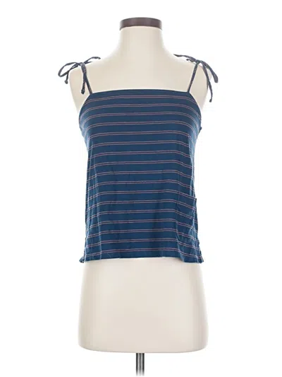 Pre-owned Current Elliott Tank Top Blue Halter Neckline Tops