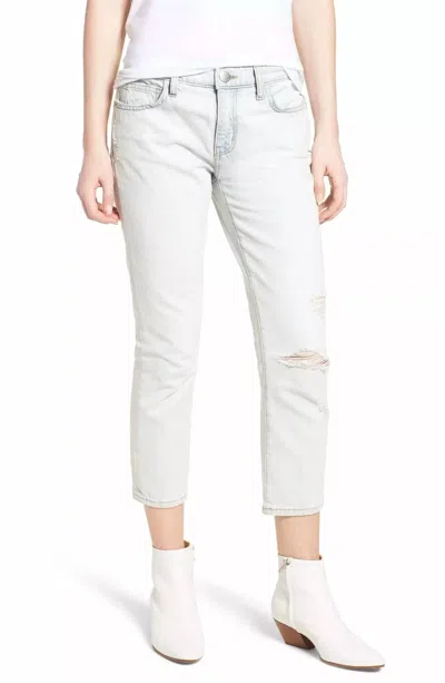 Current Elliott The Cropped Straight Leg Destroy Ankle Jean In Blue