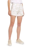 Current Elliott Current/elliott The Escapade High Waist Denim Cutoff Shorts In Wild Flowers Blanc