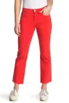 Current Elliott The Kick Flare Crop High Waist Jean In Fiery Red In Red