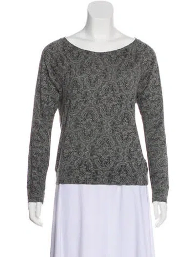 Pre-owned Current Elliott The Letterman Jacquard Top In Gray