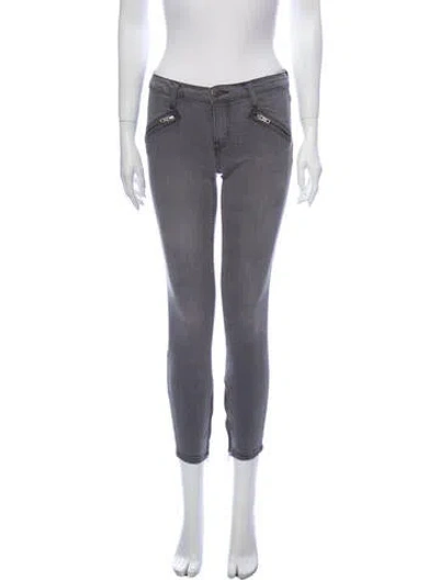 Pre-owned Current Elliott The Silverlake Zip Skinny Leg Jeans In Gray