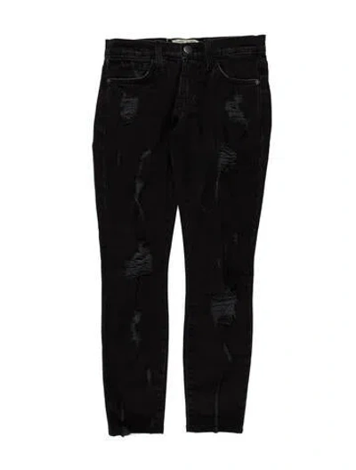 Pre-owned Current Elliott The Stiletto Black Shredded Skinny Leg Jeans