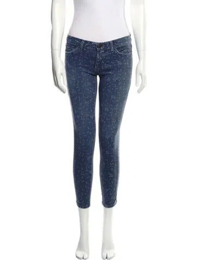 Pre-owned Current Elliott The Stiletto Lake Daisy Skinny Leg Jeans In Blue