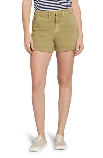 Current Elliott Current/elliott The Vacay Stretch Cotton Shorts In Green