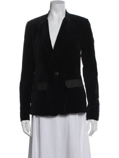 Pre-owned Current Elliott Velvet Blazer In Blue