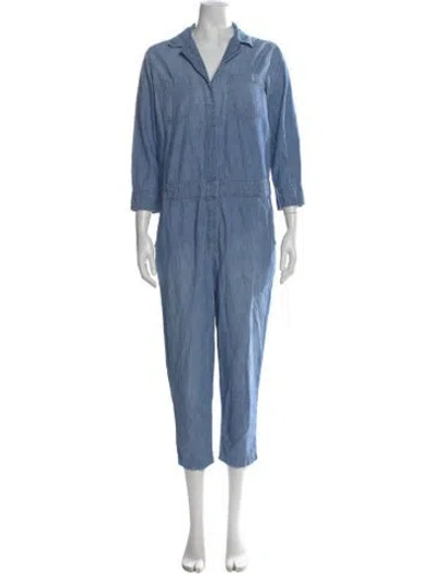 Pre-owned Current Elliott V-neck Jumpsuit In Blue