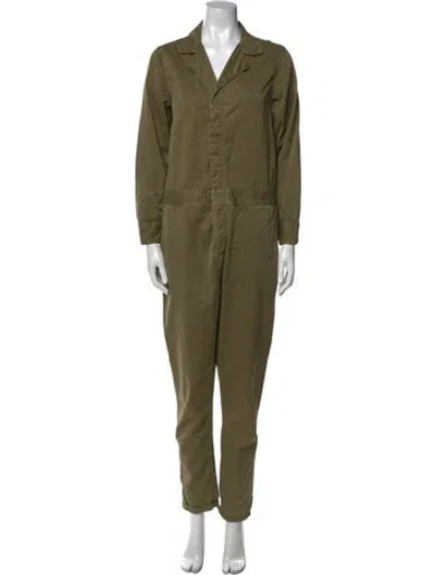 Pre-owned Current Elliott V-neck Jumpsuit In Green