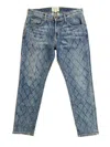 Current Elliott Women's The Fling Quilted Ankle Relaxed Skinny Jean In Blue In Blue