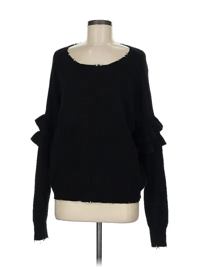 Pre-owned Current Elliott Wool Pullover Sweater In Black