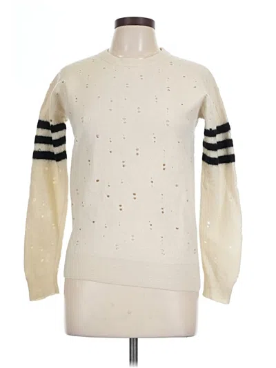 Pre-owned Current Elliott Wool Pullover Sweater In White