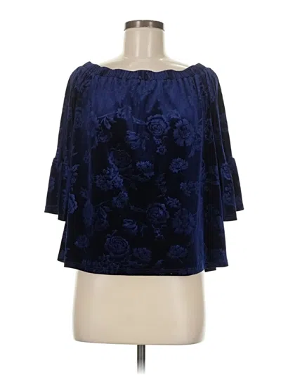 Pre-owned Current Project 3/4 Sleeve Blouse In Blue