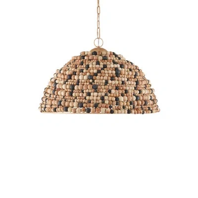 Currey & Company 1 - Light Natural/tan/black/coco Cream Pendant In Natural,tan,black,coco Cream