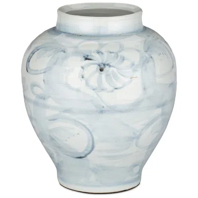 Currey & Company 10.25" Ming-style Countryside Preserve Pot In Blue