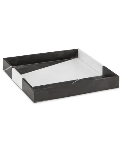 Currey & Company 10.5in Sena Marble Tray In Black