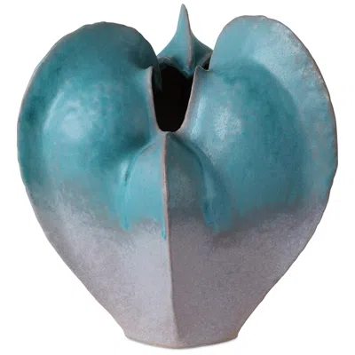 Currey & Company Free-form Vase In Blue