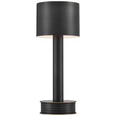 Currey & Company 13.0" Traverse Bronze Cordless Rechargeable Table In Black