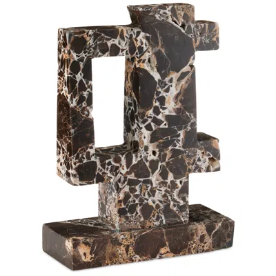 Currey & Company 13.5" X 4" X 10" Blount Marble Object In Brown