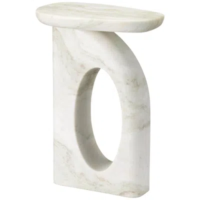 Currey & Company Bilbao Onyx Accent Table In White