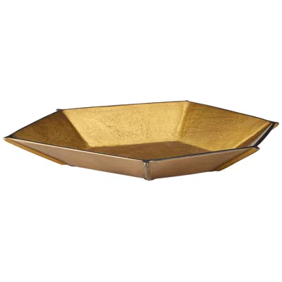 Currey & Company 2.5" X 19.375" X 14.75" Merola Antique Brass Bowl In Gold