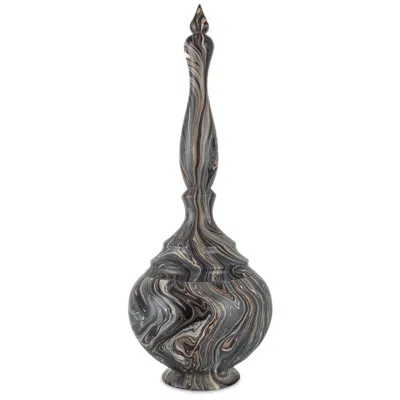 Currey & Company 25.5" Marbleized Short Turret Box