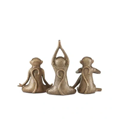 Currey & Company 3 Piece Zen Monkey Figurine Set