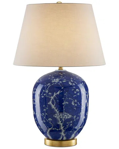 Currey & Company 31in Sakura Blue Table Lamp