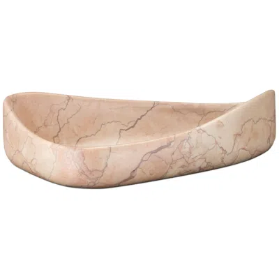 Currey & Company 4" X 15" X 8.5" Deaton Rosa Marble Bowl
