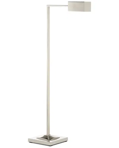 Currey & Company 44.25in Ruxley Nickel Reading Floor Lamp In Gray