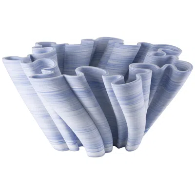 Currey & Company 6.25" X 12.5" Twirl Blue Bowl