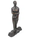 Currey & Company 6.5in Lady Abigail Bronze Sculpture In Brown