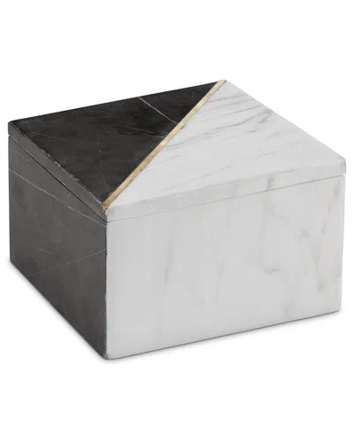 Currey & Company 6in Deena Black & White Marble Box