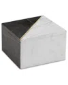 Currey & Company 6in Deena Black & White Marble Box In White