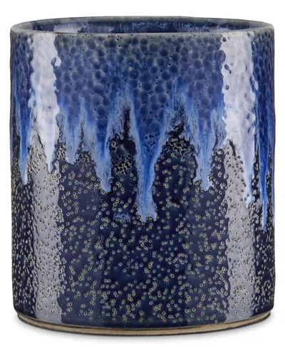 Currey & Company 7.25in Kelmscott Pot In Blue