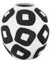 Currey & Company 9.5in Porcelain Pagliacci Vase In White