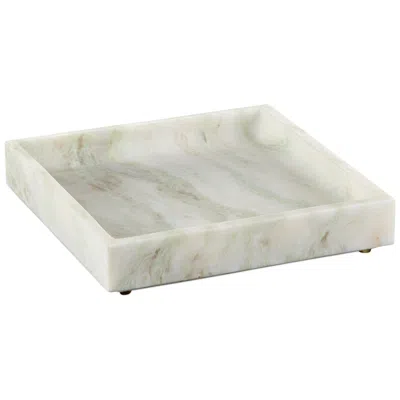 Currey & Company Bilbao Square Onyx Tray In Transparent