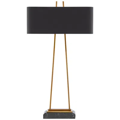 Currey & Company Adorn 32 3/4" Antique Brass And Black Table Lamp
