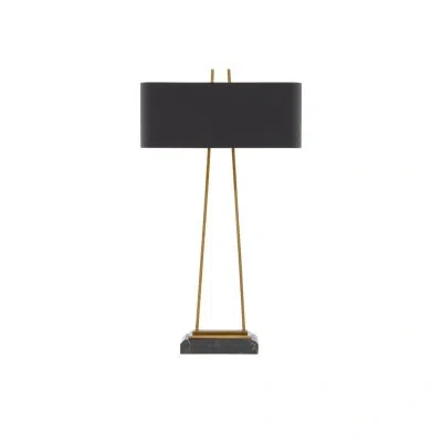 Currey & Company Adorn Black/gold Table Lamp In Black,gold