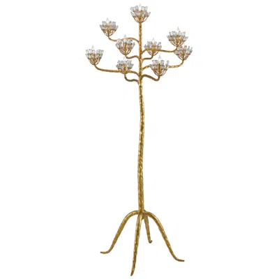 Currey & Company Agave 72" Americana Gold Leaf Floor Lamp