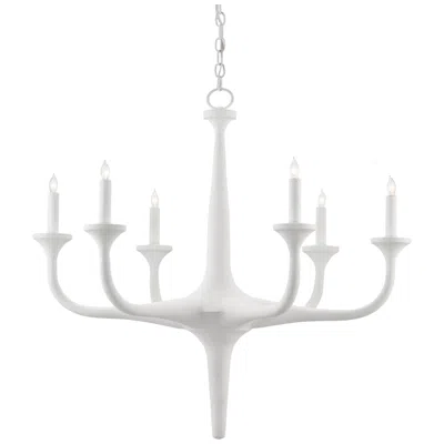 Currey & Company Albion 31" White 6-light Chandelier