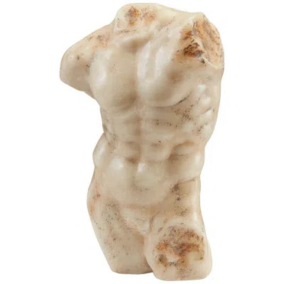 Currey & Company Ancient Greek Torso Aged Beige And Brown 15 1/4" High Statue