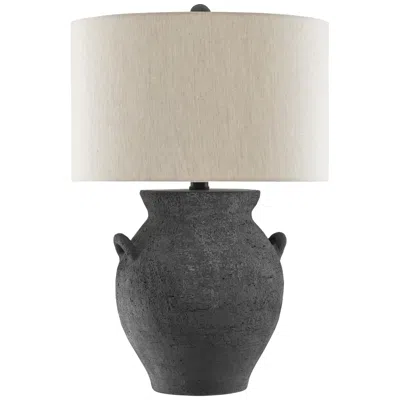 Currey & Company Anza 27 1/4" Black Ash Terracotta Jar Table Lamp
