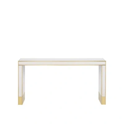 Currey & Company Arden Console Table In Ivory,satin Brass