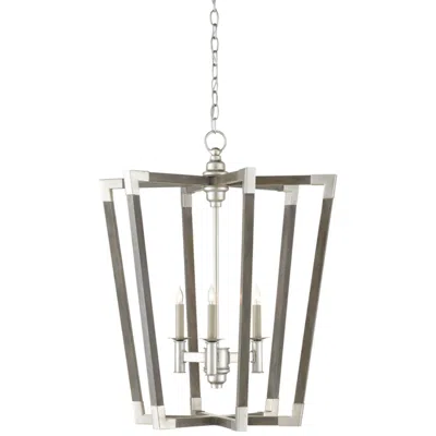 Currey & Company Bastian 23 1/2" Chateau Gray 3-light Pendant